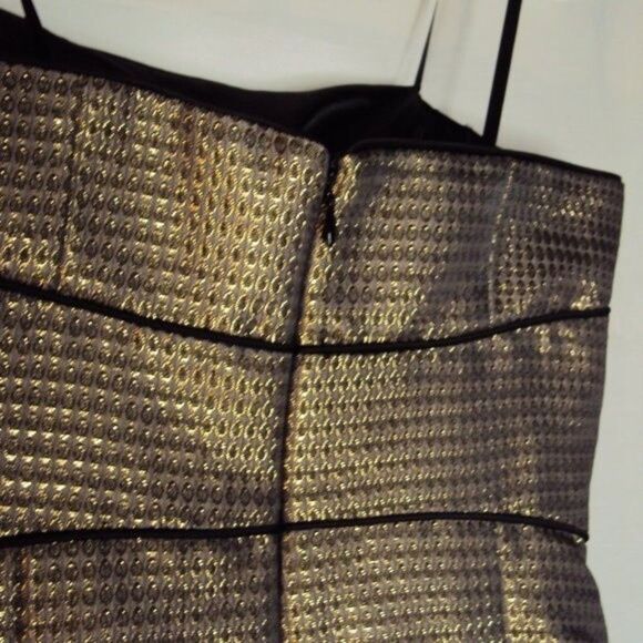 Max and Cleo Metallic Gold/Black Womens Special Event Dress Size 2 - Picture 5 of 6